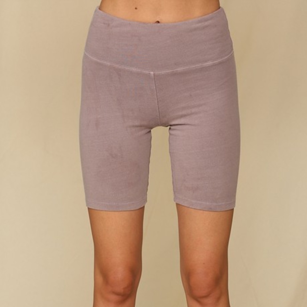 Lilac High Wasted Bike Shorts